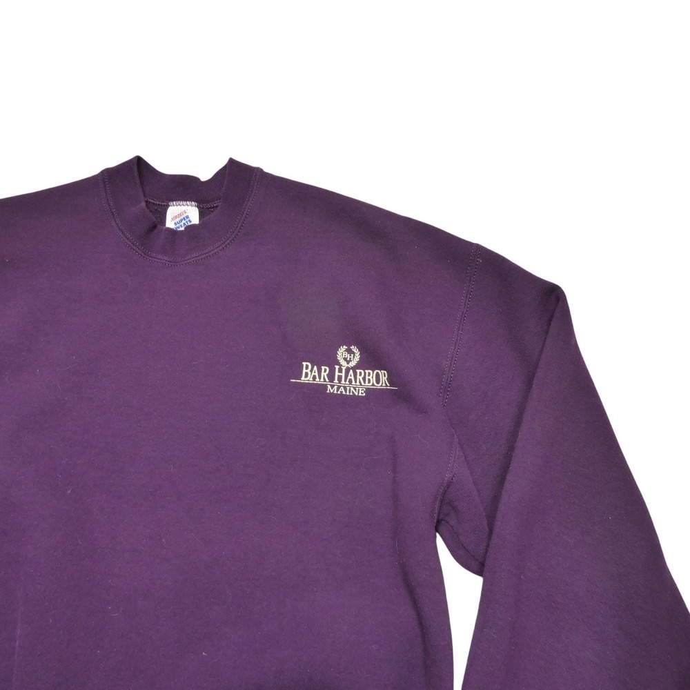 Vintage Bar Harbor Maine Sweatshirt Mens Large Purple Jerzees Super‎ Sweats 90s